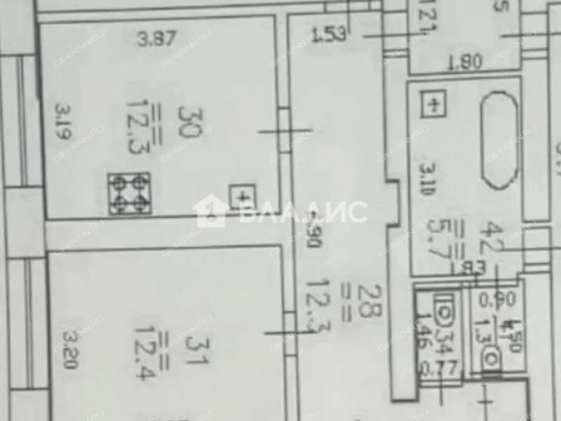 трёхкомнатная квартира на Карьерной улице дом 1А