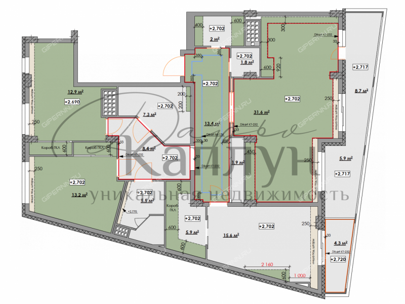четырёхкомнатная квартира на улице Маршала Баграмяна дом 1