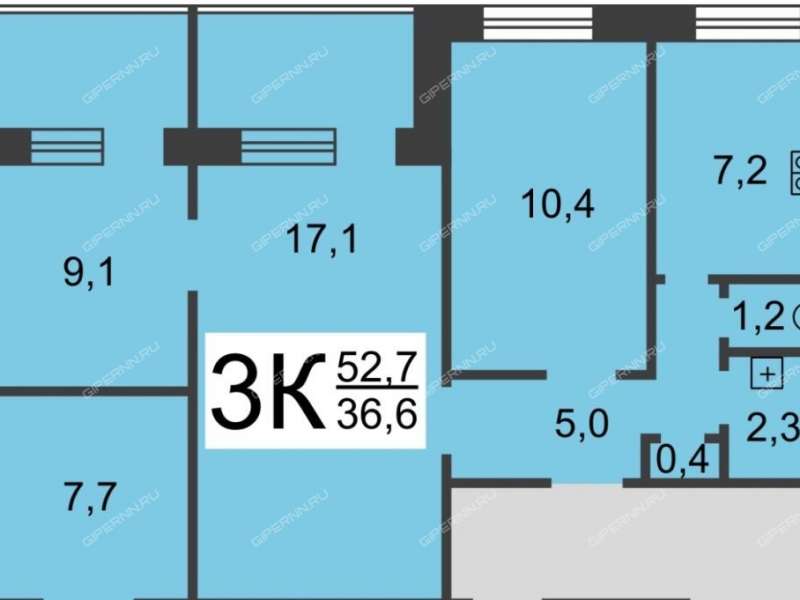 трёхкомнатная квартира на улице Академика Баха дом 11