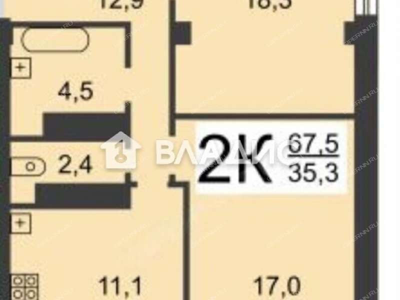 двухкомнатная квартира на Юбилейном бульваре дом 29А