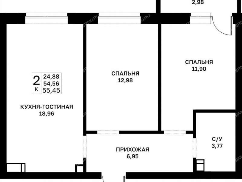 двухкомнатная квартира в границах улиц Страж Революции, Гвардейцев, 50-летия Победы, Евгения Никонова, 17