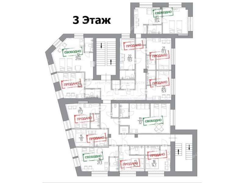 однокомнатная квартира на Алексеевской улице дом 24/27