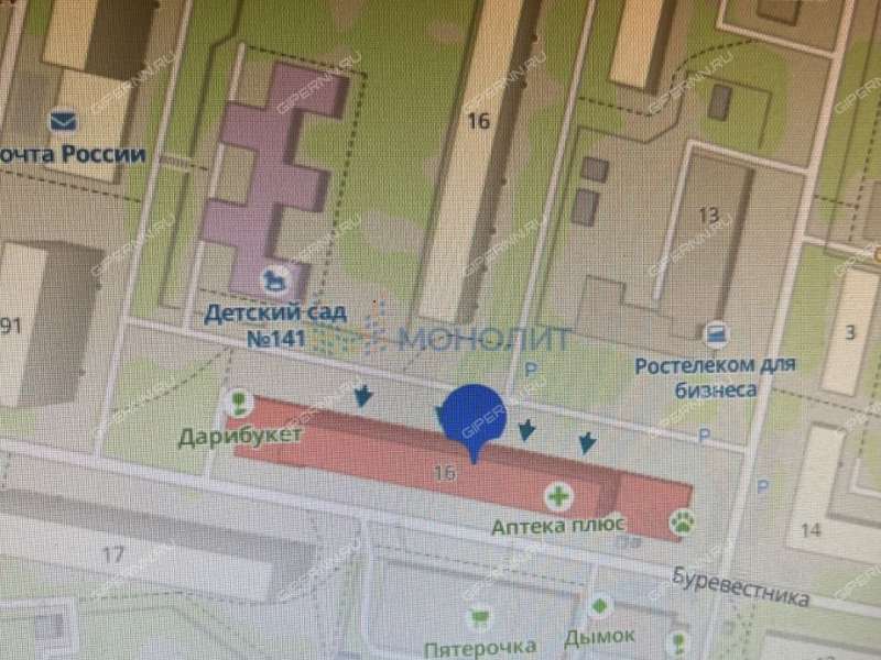 помещение под помещение свободного назначения, торговую площадь на улице Буревестника