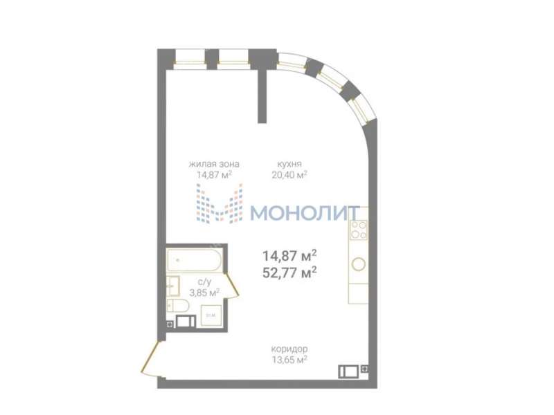 однокомнатная квартира в новостройке на Дальней улице дом 10