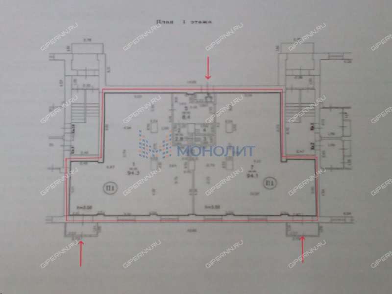 помещение под офис, торговую площадь на улице Гвардейцев