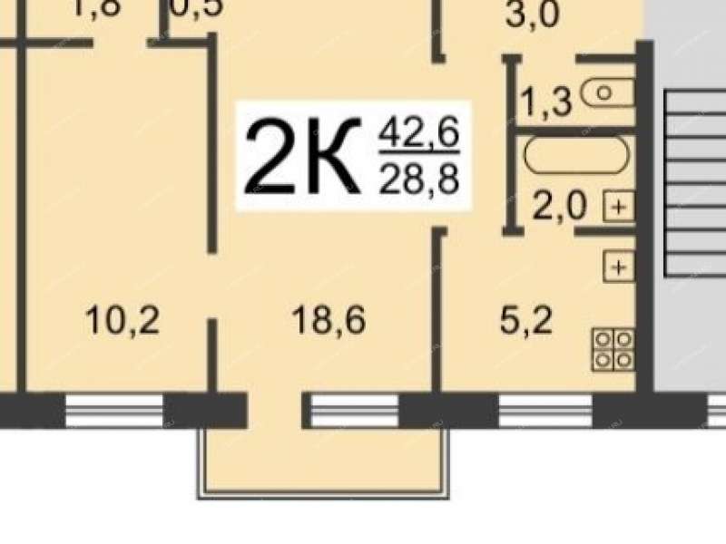 двухкомнатная квартира на Берёзовской улице дом 5