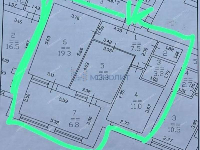 двухкомнатная квартира на улице Родионова дом 193 к2