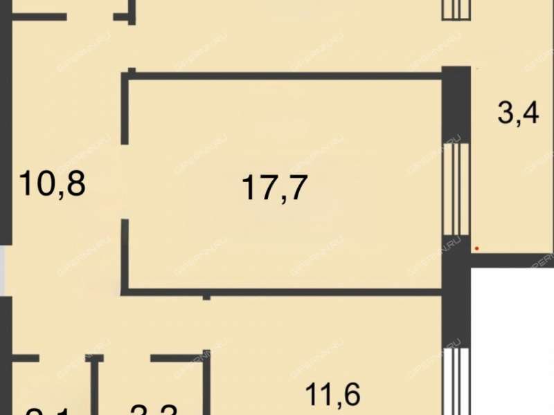 двухкомнатная квартира на улице Генкиной дом 42