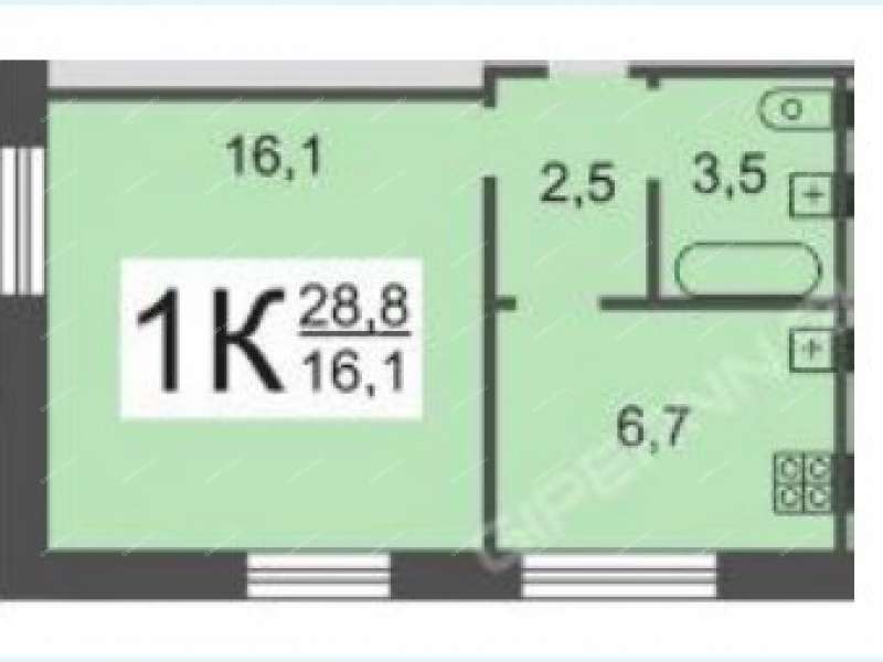 однокомнатная квартира на улице Чаадаева дом 6
