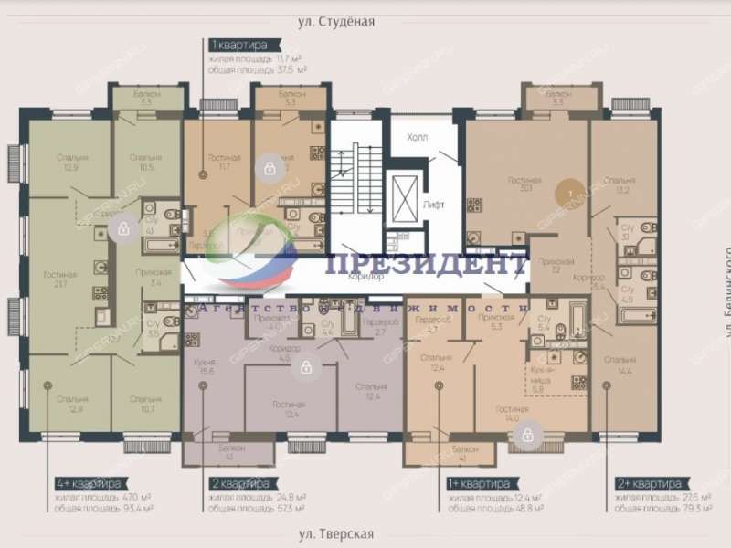 двухкомнатная квартира на улице Белинского дом 23