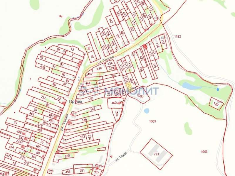 земельный участок 6,83 сотки улица Героев деревня Пруды