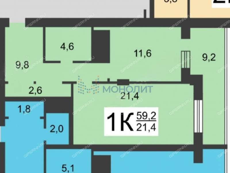 однокомнатная квартира на Республиканской улице дом 43 к1