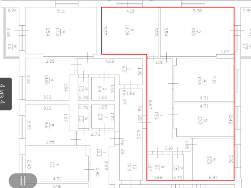 четырёхкомнатная квартира на улице Васильева дом 31а